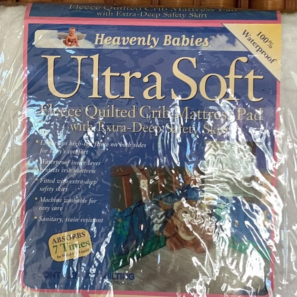 Heavenly Babies Ultra Soft Fleece Quilted Crib Mattress Pad Extra Deep Skirt NWT